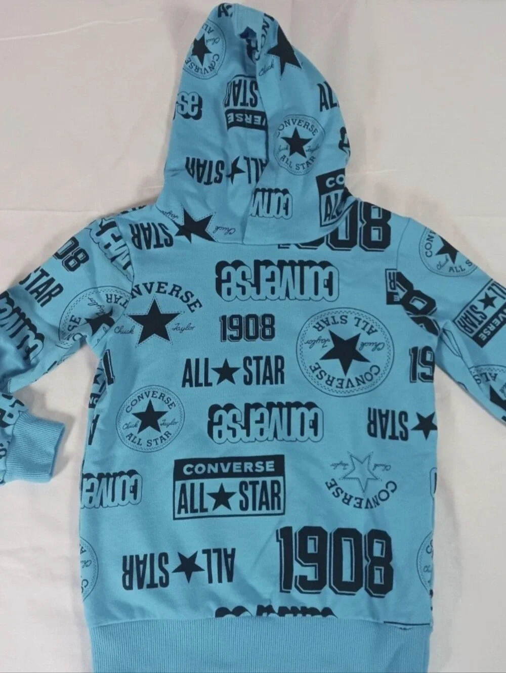 Converse Chuck Taylor Child's Sz 5(S) 4-5 Yrs All-Over Print Hoodie, Blue